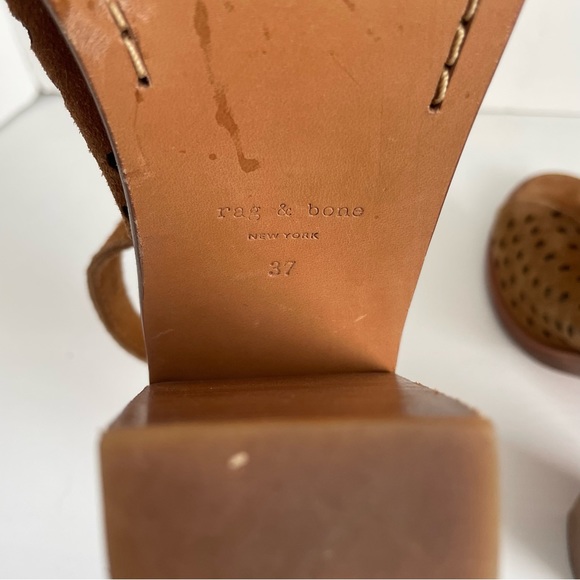 Rag & Bone Wyatt Perforated Suede Sandal, Tan - Picture 8 of 9